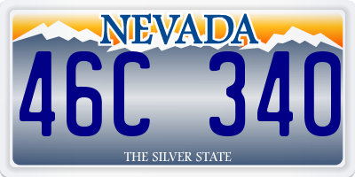 NV license plate 46C340