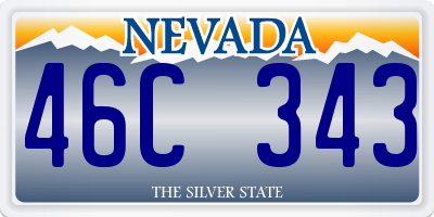 NV license plate 46C343