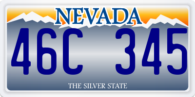 NV license plate 46C345