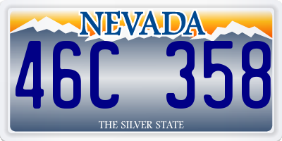 NV license plate 46C358
