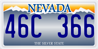 NV license plate 46C366