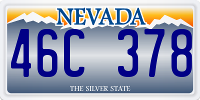 NV license plate 46C378