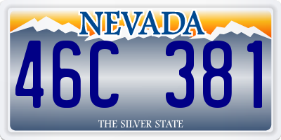 NV license plate 46C381