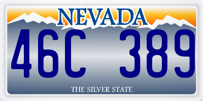 NV license plate 46C389