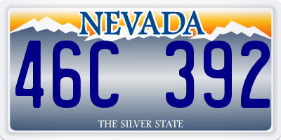 NV license plate 46C392