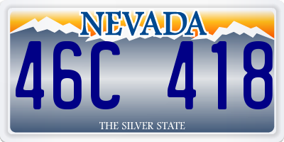 NV license plate 46C418