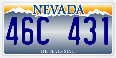 NV license plate 46C431