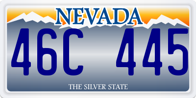 NV license plate 46C445