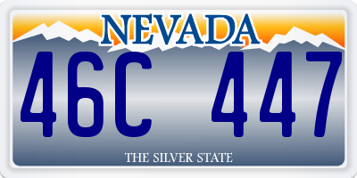 NV license plate 46C447