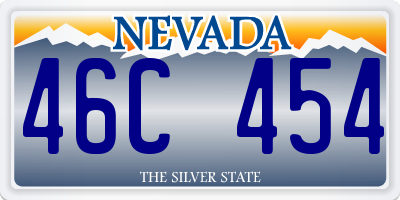 NV license plate 46C454