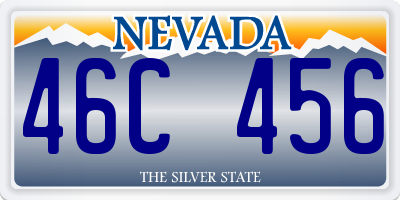 NV license plate 46C456