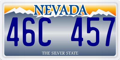 NV license plate 46C457