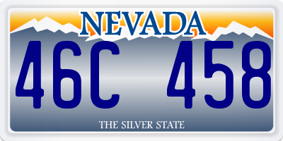 NV license plate 46C458