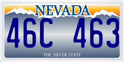 NV license plate 46C463