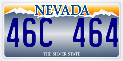 NV license plate 46C464