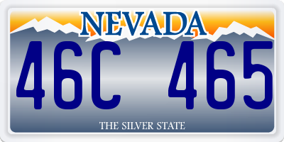 NV license plate 46C465