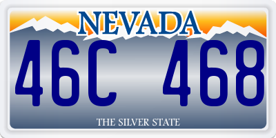 NV license plate 46C468