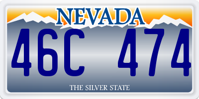 NV license plate 46C474