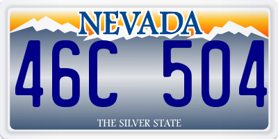 NV license plate 46C504