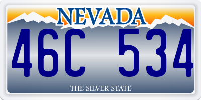 NV license plate 46C534