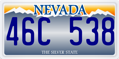 NV license plate 46C538