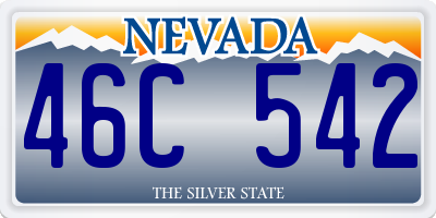 NV license plate 46C542