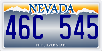 NV license plate 46C545