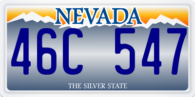NV license plate 46C547