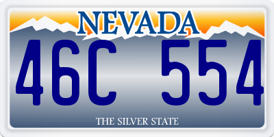 NV license plate 46C554