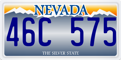 NV license plate 46C575