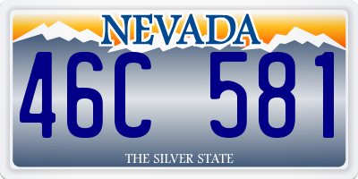 NV license plate 46C581