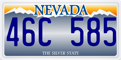 NV license plate 46C585