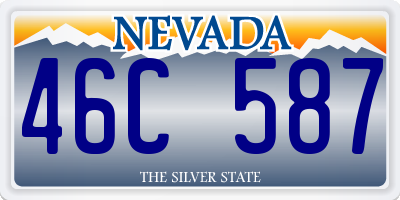 NV license plate 46C587