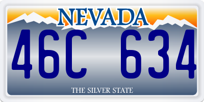 NV license plate 46C634