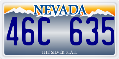 NV license plate 46C635