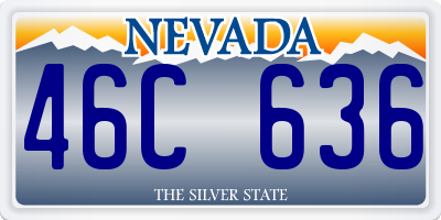 NV license plate 46C636