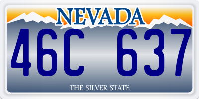 NV license plate 46C637