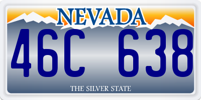 NV license plate 46C638