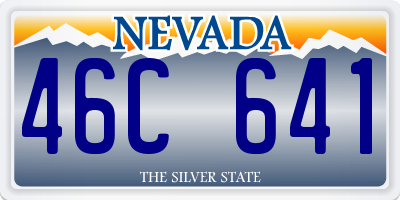 NV license plate 46C641