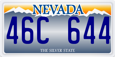 NV license plate 46C644