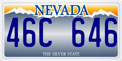 NV license plate 46C646