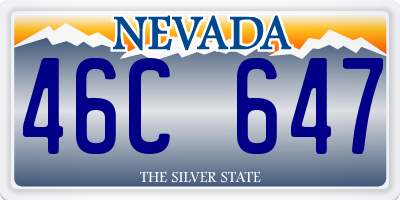 NV license plate 46C647