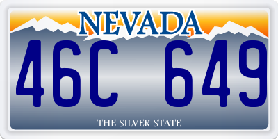 NV license plate 46C649