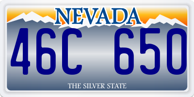 NV license plate 46C650