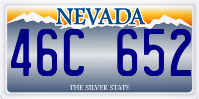 NV license plate 46C652
