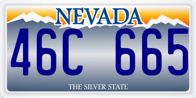 NV license plate 46C665