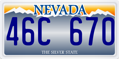 NV license plate 46C670