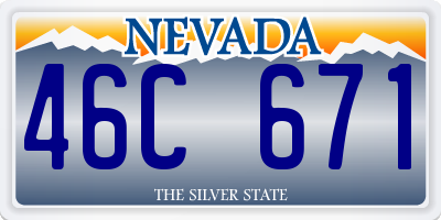 NV license plate 46C671