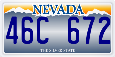 NV license plate 46C672