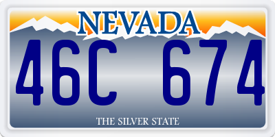 NV license plate 46C674